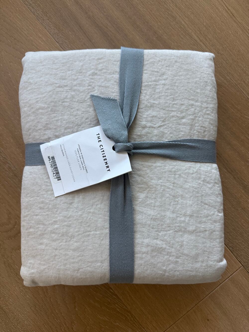 New The Citizenry Stonewashed  Linen Queen Full Duvet Cover in Solid Sand